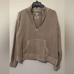 C&C California women’s Zip Pullover Sweater in Taupe size large